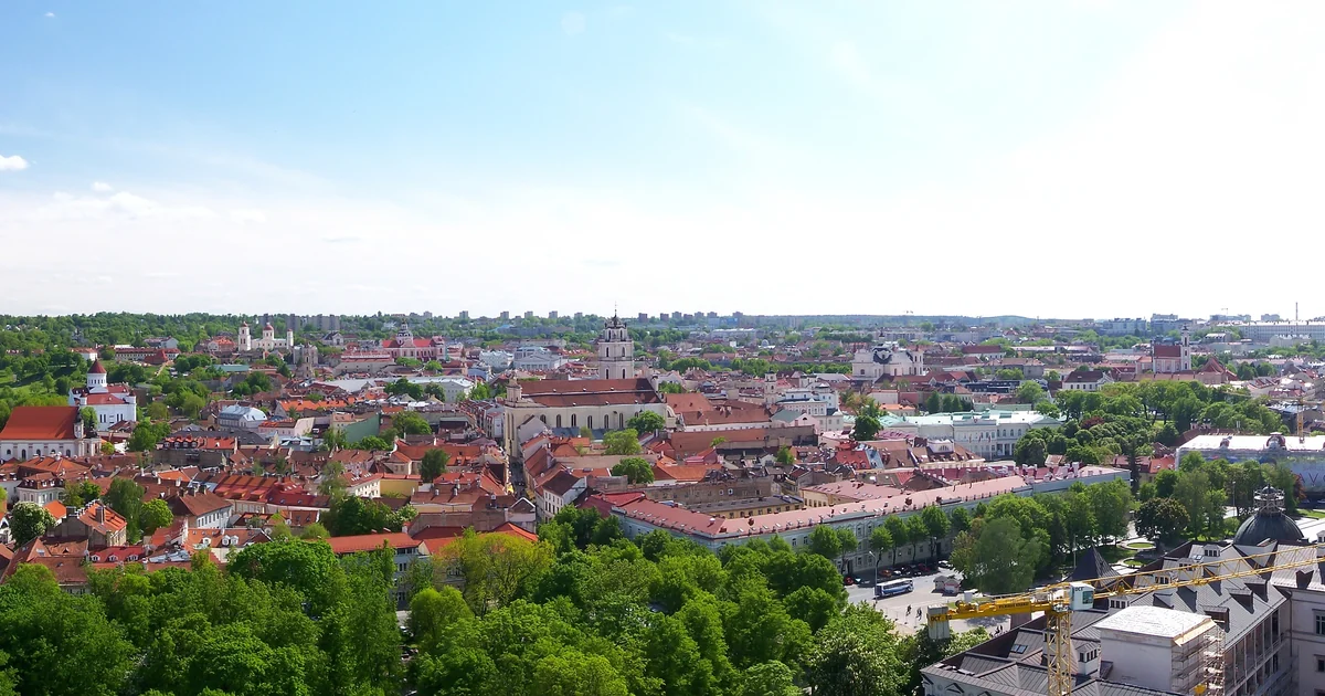 Vilnius Old Town skyline and church towers